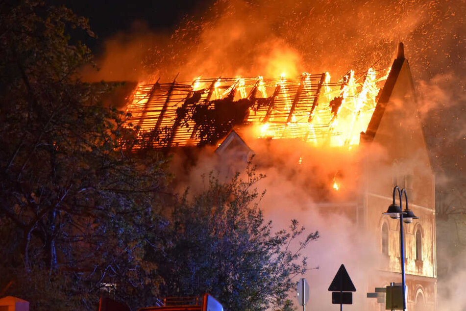 Die Flammen zerstörten vor allem das Obergeschoss des "Reußischen Hofes".