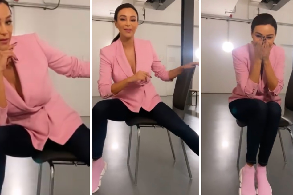 Verona Pooth: Lustige Panne: Verona Pooth setzt sich in Szene, dann schämt sie sich