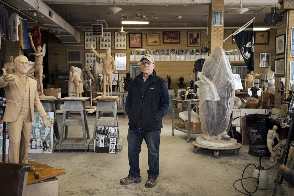 Sculptor Alan Cottrill poses for a portrait in his studio in Zanesville, Ohio, on February 5, 2026.