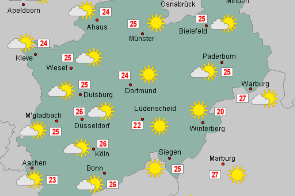 Für Sonntag hat der Deutsche Wetterdienst sonniges und warmes Wetter angekündigt.