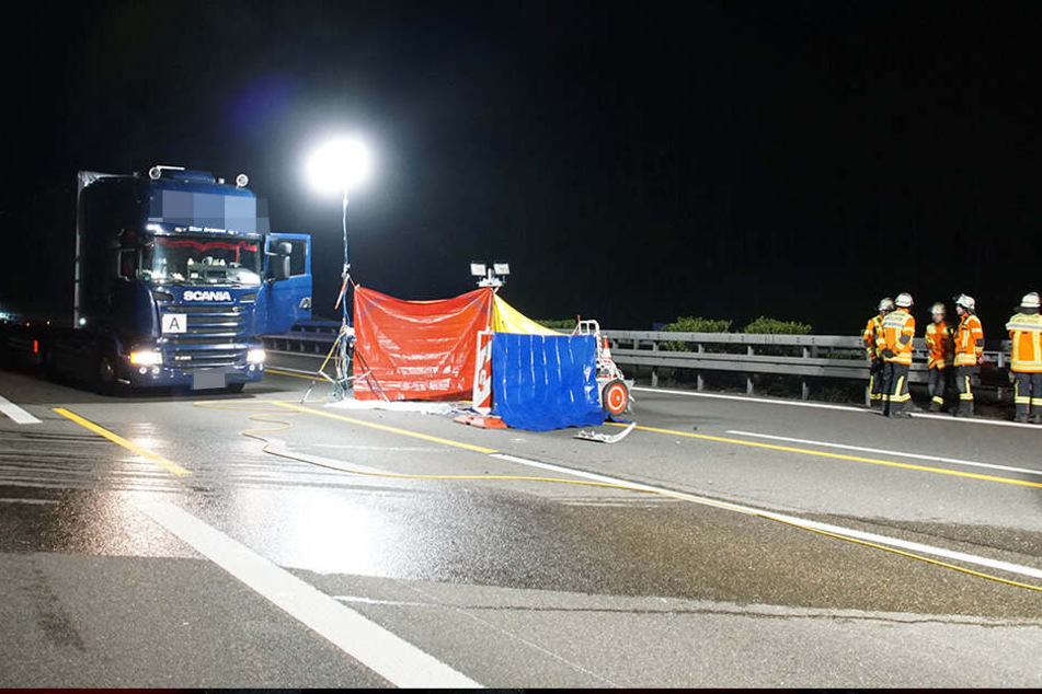 An dieser Stelle wurde die Frau von einem Auto überrollt.