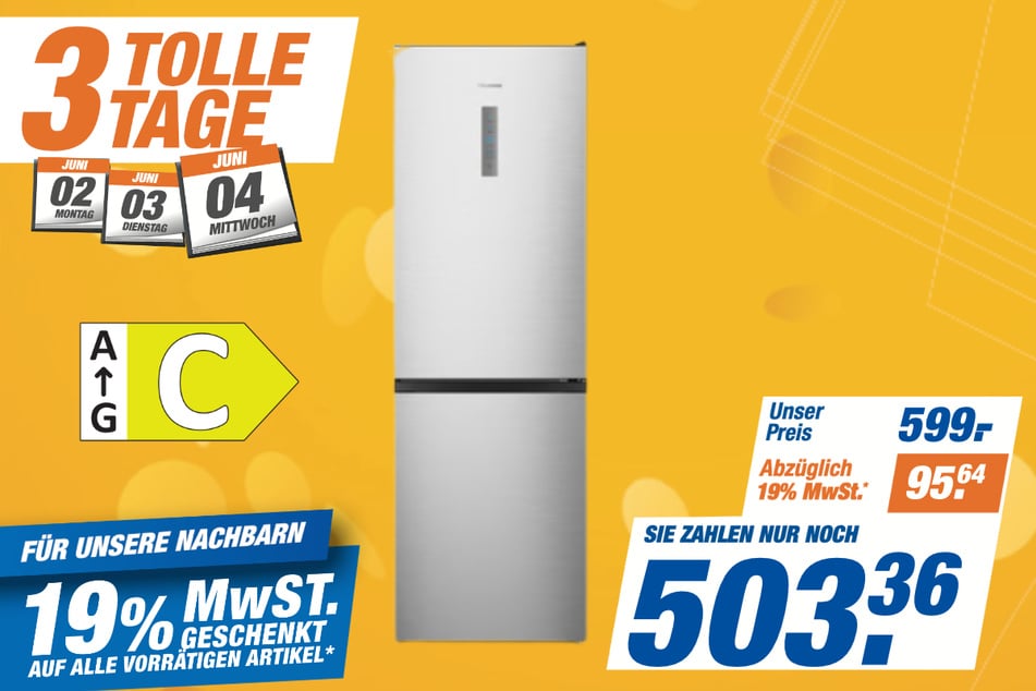 Hisense-Kühl-Gefrier-Kombination RB390N4BCC
für 503,36 statt 599 Euro.