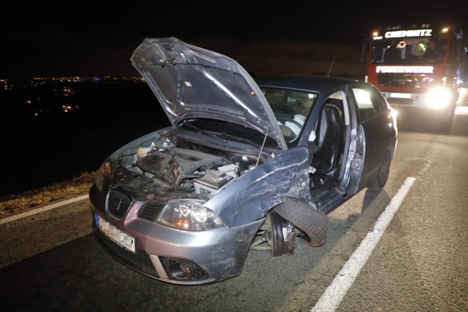 Am Harthauer Berg in Chemnitz gab es am Samstagabend einen heftigen Crash.