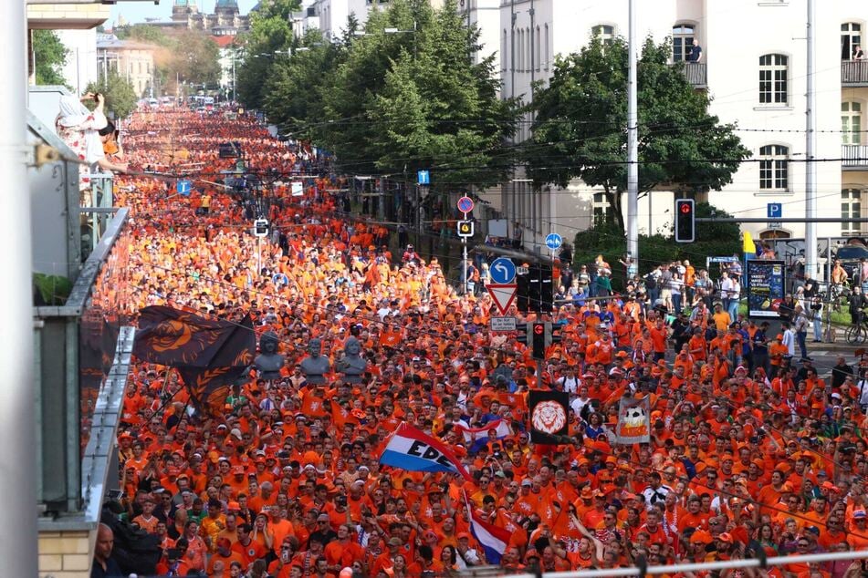 Die Leipziger Straßen in Orange.