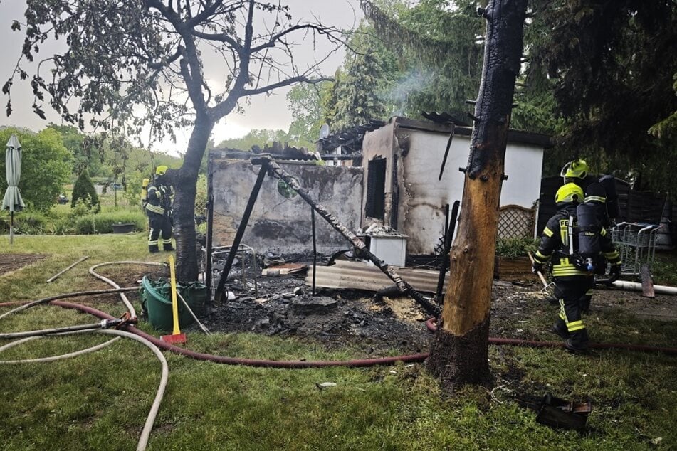 Brand im Harz: Gartenlaube völlig zerstört