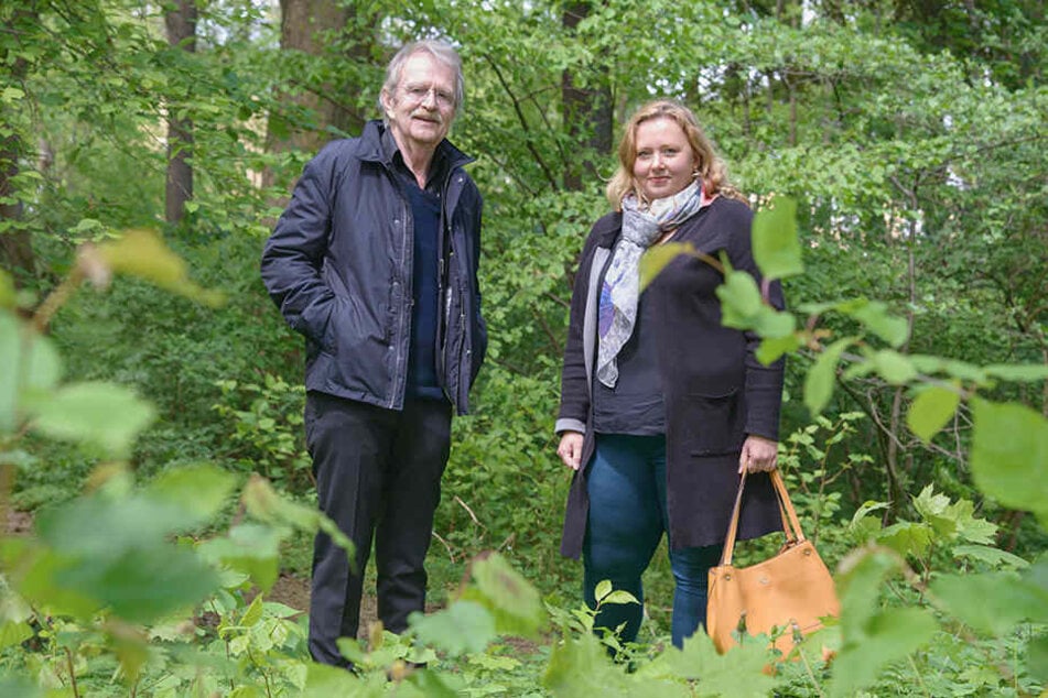 Sie fordern neue, naturnahe Spielideen im Carlowitzpark: Solveig Kempe (37, CDU) und Dieter Füsslein (78, FDP).