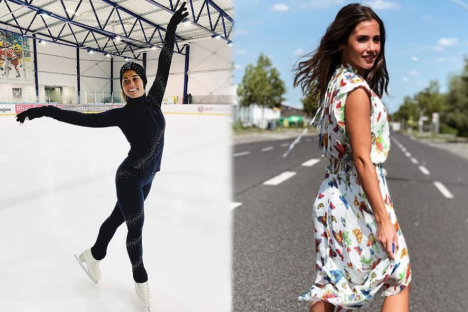 Sarah Lombardi geht mit "Holiday on Ice" auf Tour und trainiert bei den heißen Außentemperaturen nur zu gerne auf dem Eis.