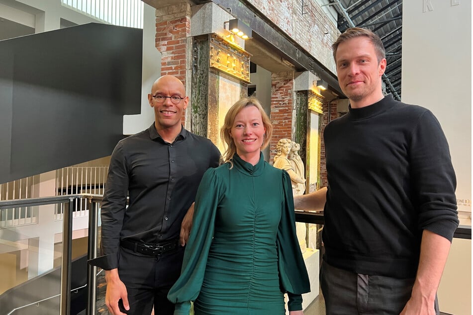 Intendantin Kathrin Kondaurow mit Chefdirigent Michael Ellis Ingram (40, l.) und dem Leitenden Regisseur Matthias Reichwald (44).