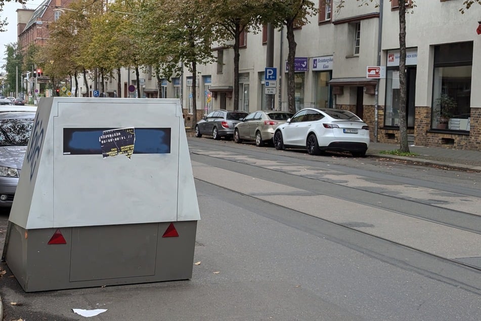 Der Enforcement Trailer sollte den Verkehr in der Zschocherschen Straße überwachen.