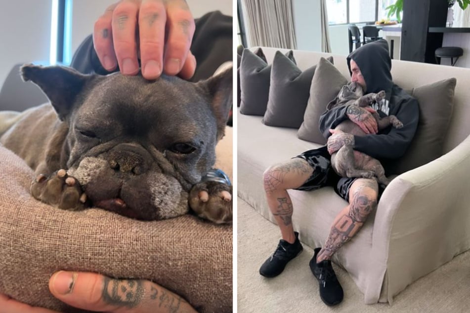 Travis Barker and his daughter Alabama mourn the death of their dog