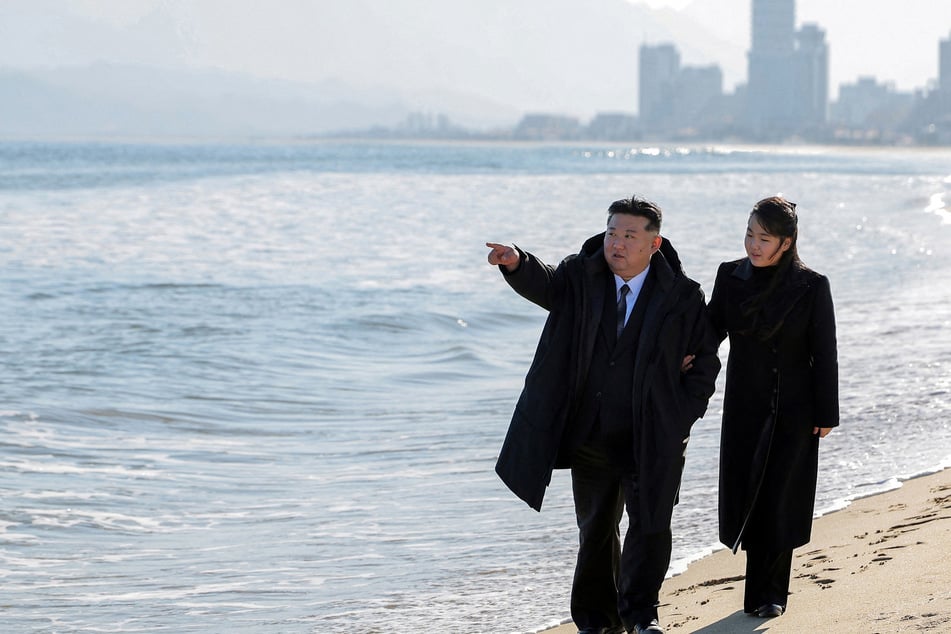 North Korean leader Kim Jong-un and his daughter, Kim Ju-ae, visited a beachside resort, which is part of a push to revive the country's tourism industry.