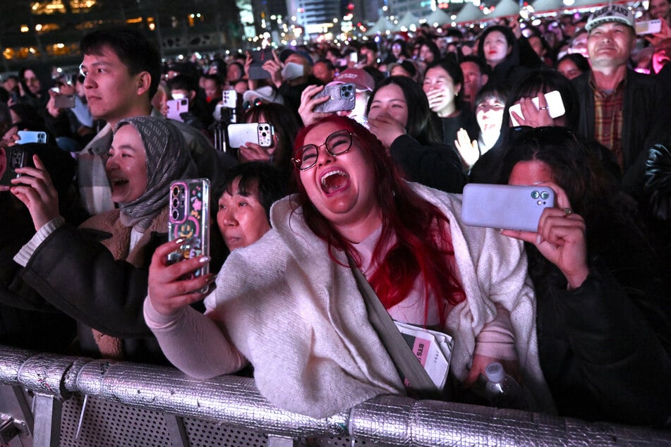 BTS fans swarmed the venue to see the K-pop group's big comeback.