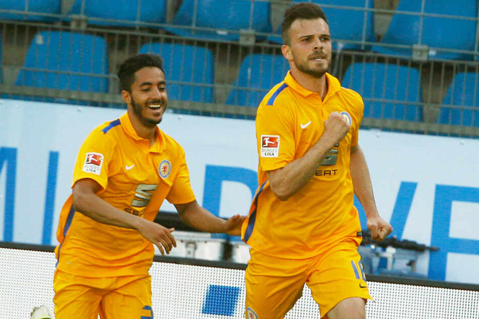 Orhan Ademi (r.) spielt zweiten Mal in seiner Karriere für Eintracht Braunschweig.