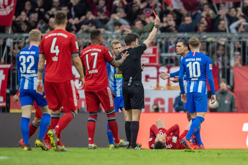 Knackpunkt: Die rote Karte für Karim Rekik besiegelt die Niederlage der Hertha.