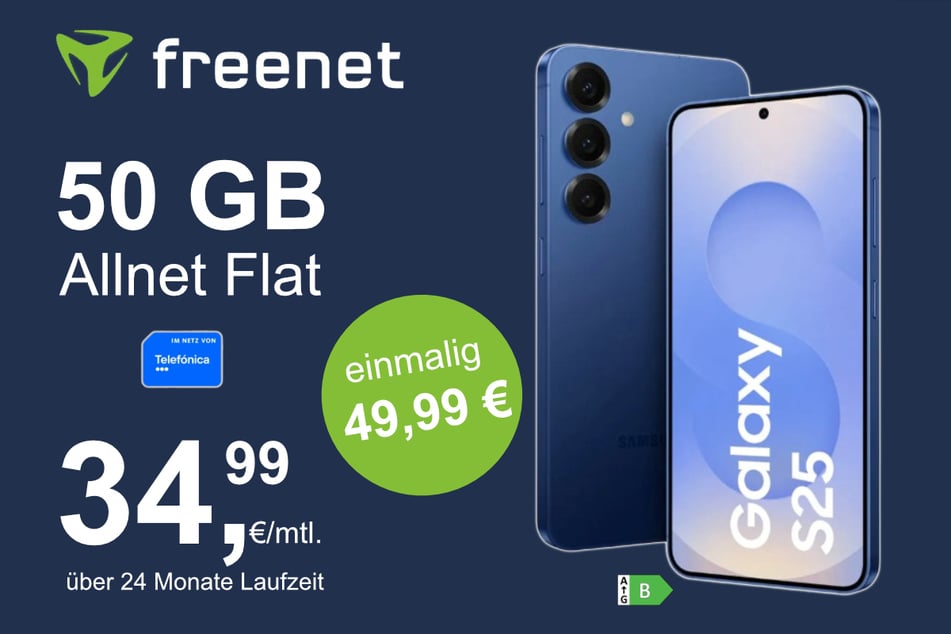 Das Samsung Galaxy S25 (128 GB) inkl. 50 GB Datenvolumen für nur 34,99 Euro im Monat.