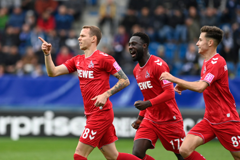 Ondrej Duda (l.) bescherte dem Effzeh dank seines goldenen Treffers beim 1. FC Slovacko nun ein Endspiel um den Einzug in die K.O.-Phase der Conference League.