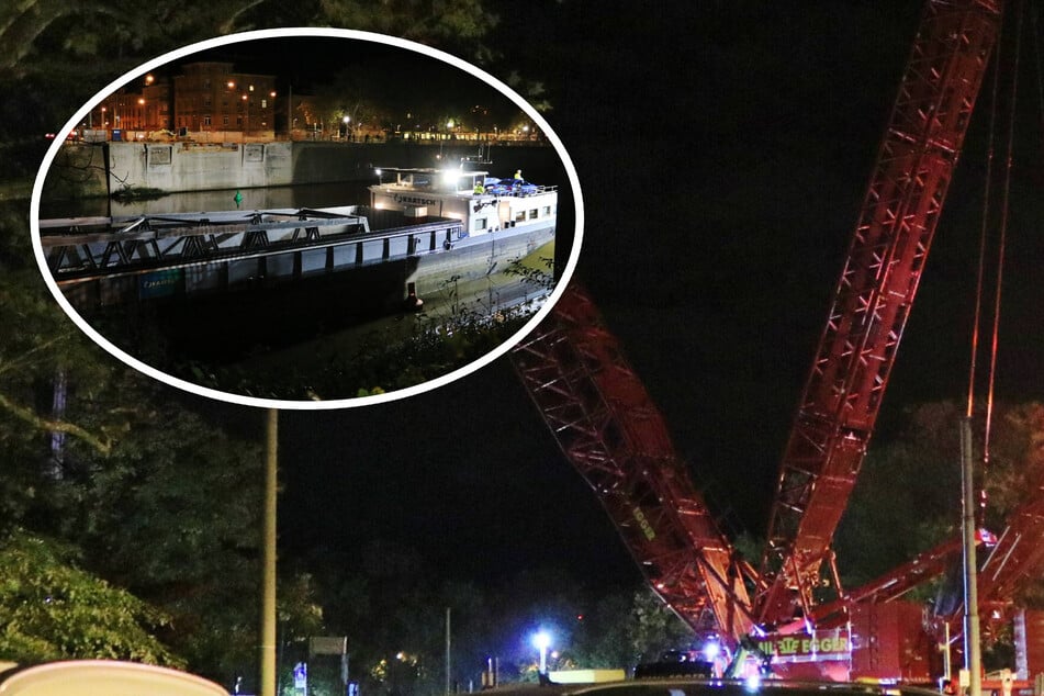 Stuttgart: Verletzte Person liegt auf Schiff: Feuerwehr greift zum Kran