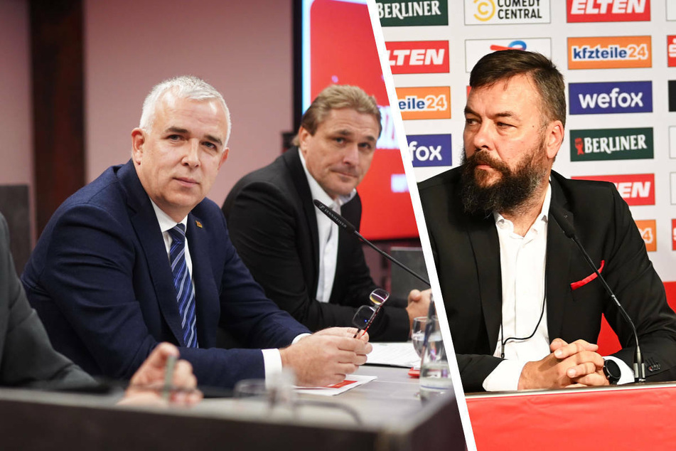 Vor dem Conference-League-Spiel in Rotterdam ist eine Union-Delegation angegriffen worden, der unter anderem Präsident Dirk Zingler (57, v.l.n.r.), Präsidiumsmitglied Oskar Kosche (54) und Pressesprecher Christian Arbeit (47) angehörten.