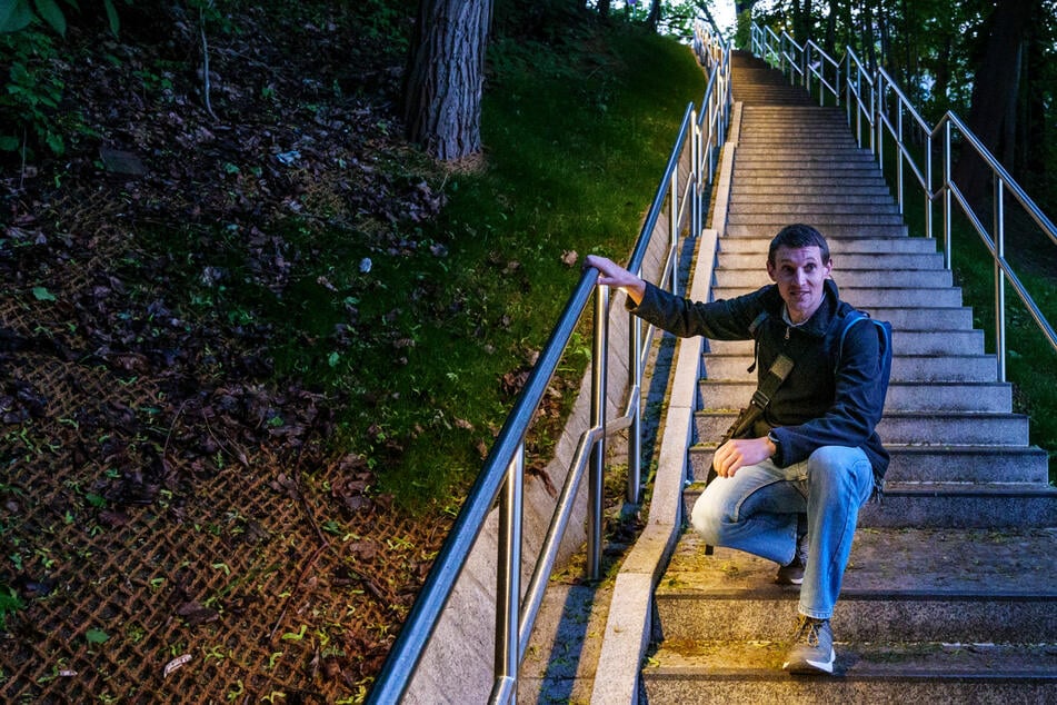 Chemnitz: Kaßberg-Treppe geht ein Licht auf - aber nur links
