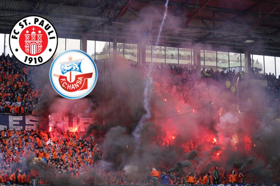 St. Pauli gegen Hansa Rostock: Chaoten sorgen für Spielunterbrechung