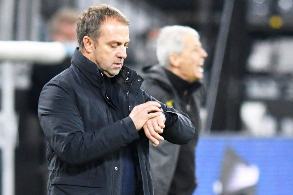 FCB-Coach Hani Flick (vorne) und BVB-Trainer Lucien Favre hatten beide ein gutes Spitzenspiel gesehen.