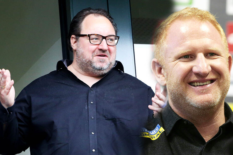 Dank des Geldes von Investor Mikhail Ponomarev (l.) konnte sich KFC-Trainer Heiko Vogel (l.) über zehn Neuzugänge freuen. (Bildmontage)