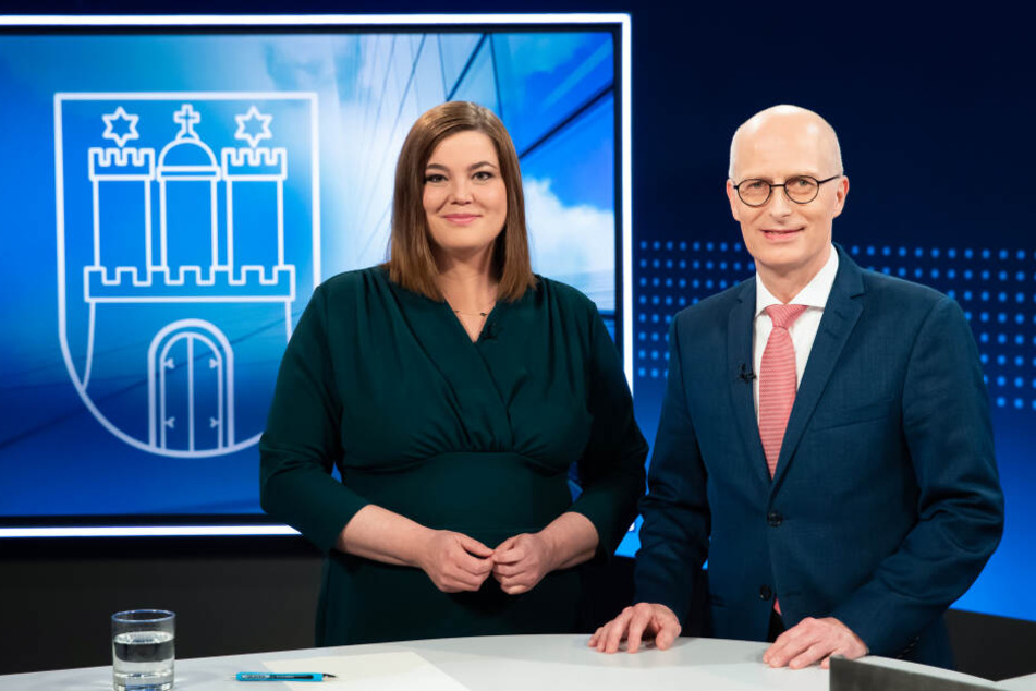 Katharina Fegebank (Bündnis 90/Die Grünen) und Peter Tschentscher (SPD).