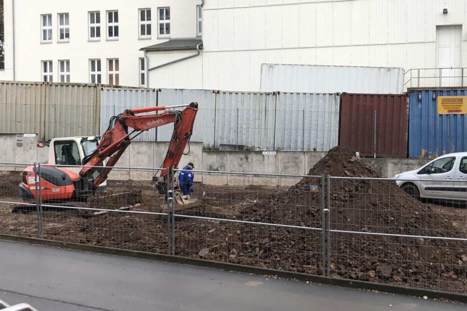 In dieser Baustelle wurde die Bombe gefunden.