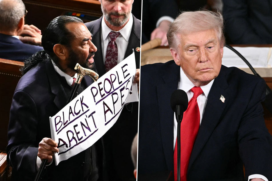 Al Green calls out Trump's racist Obama video at State of the Union: "Black people aren't apes!"