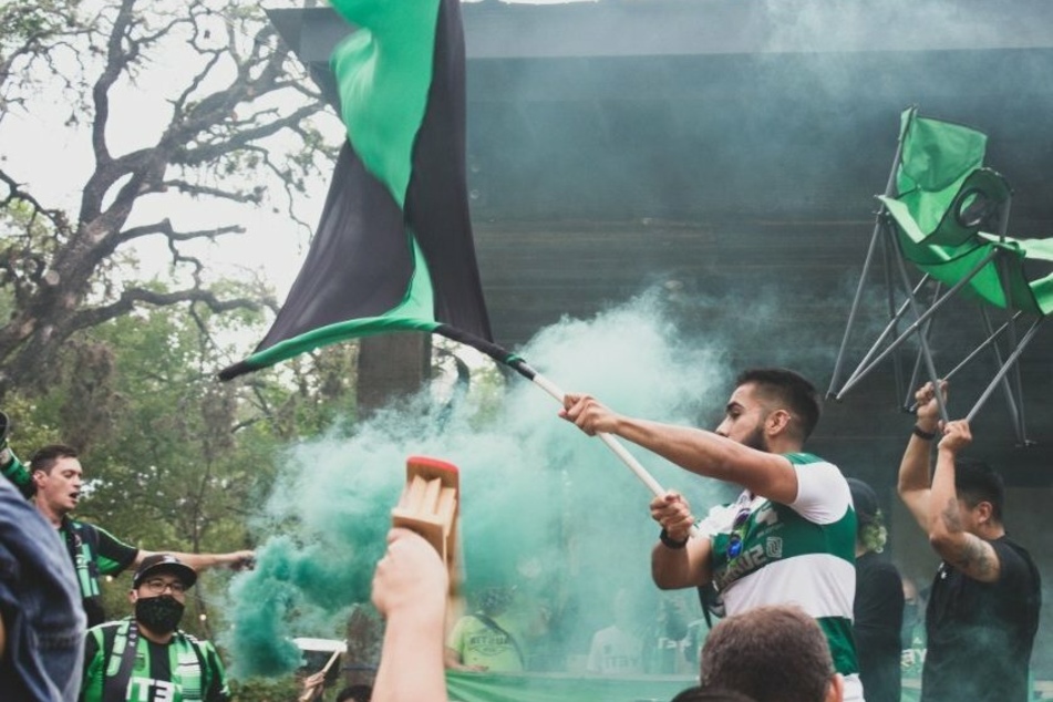 The Verde Chair has made a home for itself at Austin FC watch parties and other events.