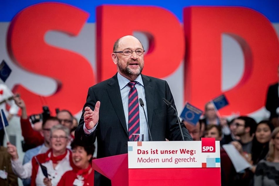 SPD-Bundesparteitag am 9.12.2017 in Berlin: Der SPD Vorsitzende Martin Schulz spricht zum Ende des Parteitags.