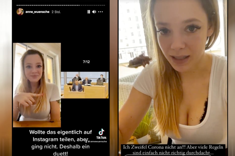 Anne Wünsche (29) teilt das Video einer Rede eines AfD-Abgeordneten auf Instagram.
