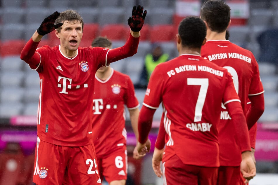 Thomas Müller (l.) hatte allen Grund zur Freude: Der Akteur des FC Bayern München konnte gegen die TSG 1899 Hoffenheim einen Treffer feiern.