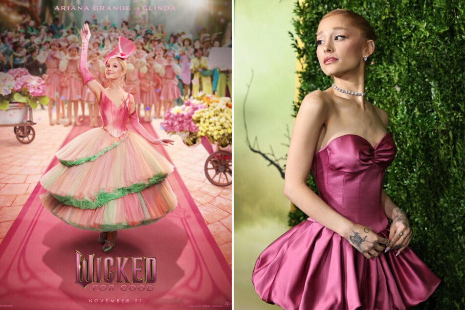 Ariana Grande stuns as Glinda in a pink-and-green ballgown in new Wicked: For Good footage!