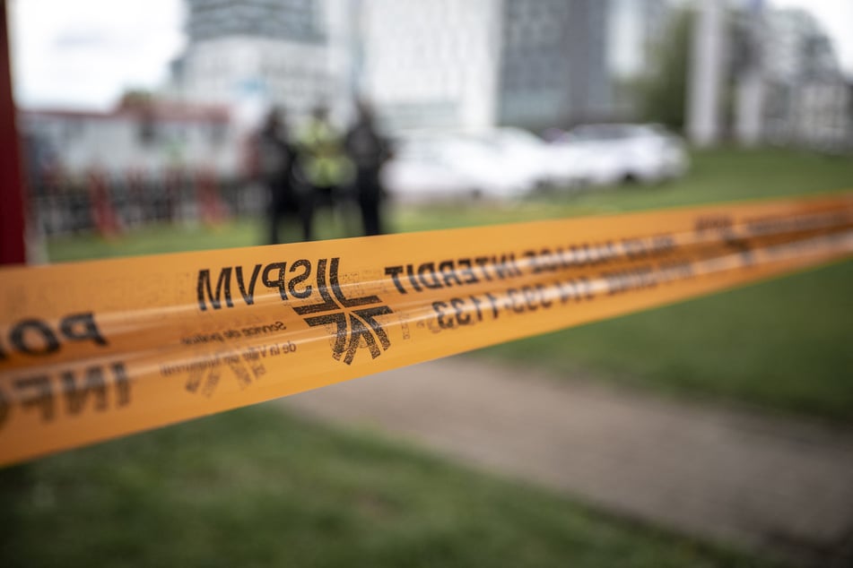 Police tape is pictured near the scene of an earlier active shooter situation in Montreal, Canada, on June 22, 2026.
