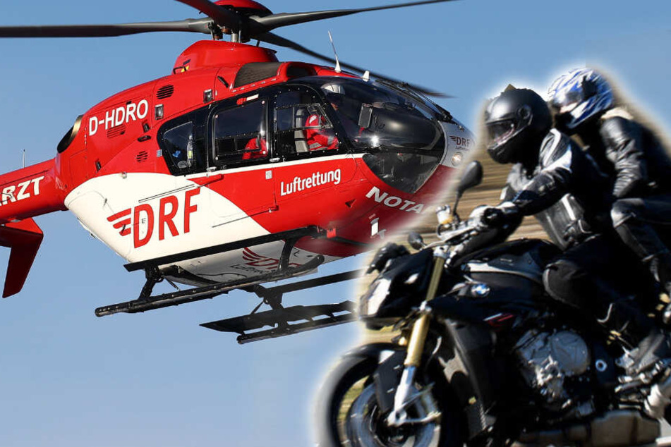 Ein Rettungshubschrauber musste die beiden Schwerverletzten abtransportieren. (Symbolbild)