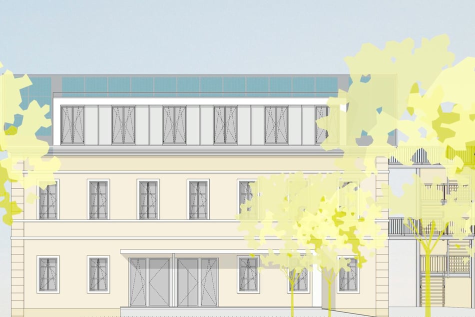 So soll die sanierte Villa später aussehen.