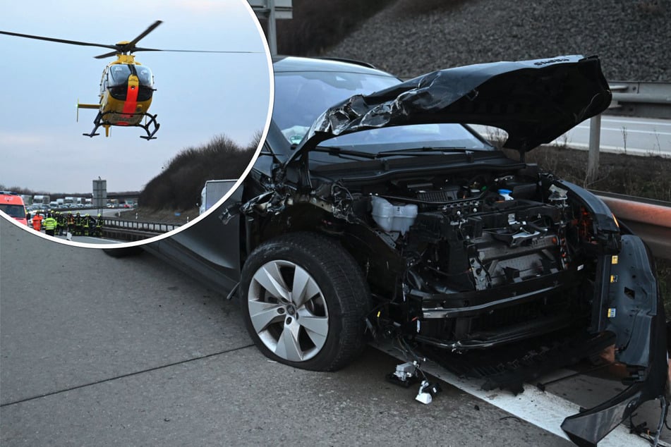 Unfall A38: Verletzte nach Kollision: Autobahn bei Leipzig voll gesperrt