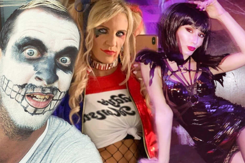 Pascal Hens (von links), Alicia Melina und Anneta Negare haben sich zu Halloween gruselig verkleidet. (Fotomontage)