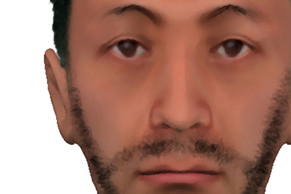 Das Phantombild zeigt das Gesicht von einem der beiden Räuber.