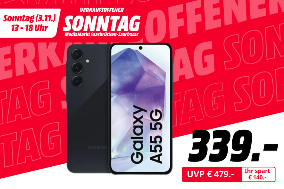 Samsung Galaxy A55 5G für 339 statt 479 Euro