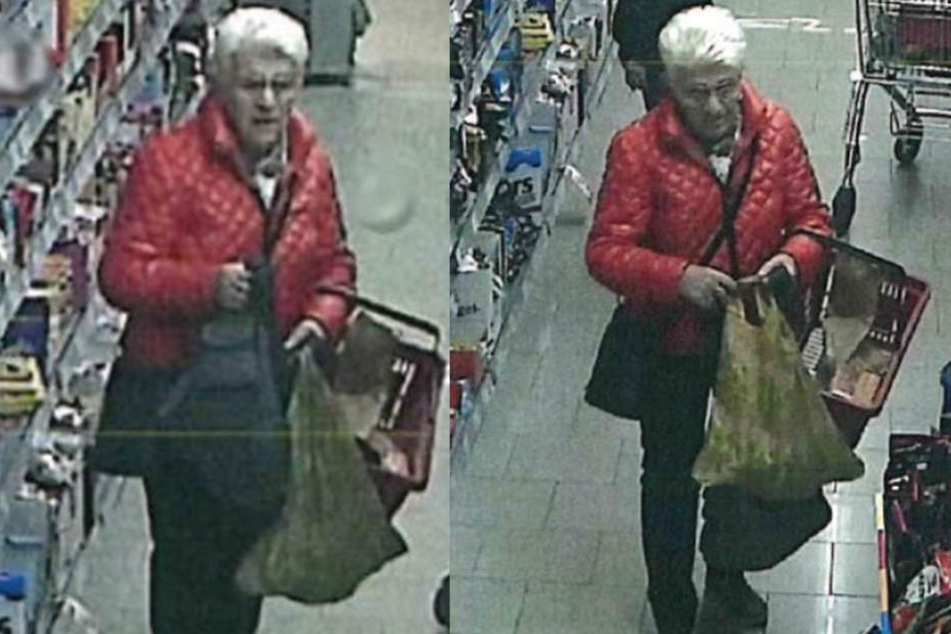 Mit diesen Bildern sucht die Landespolizeiinspektion nach der kleinkriminellen Oma.