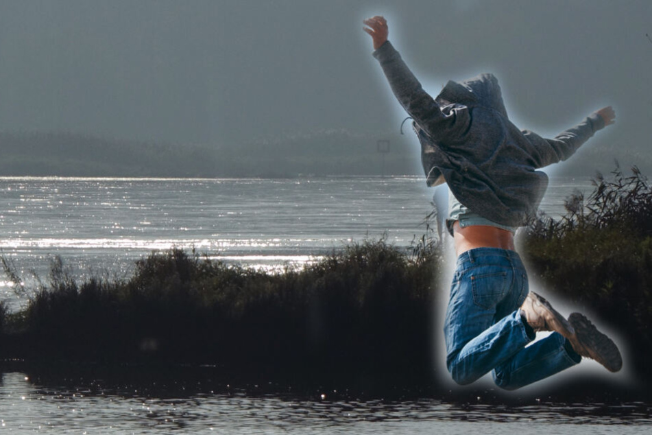 So sieht die kleine Insel Ziegenwerder aus. (Bildcollage, Symbolbild)