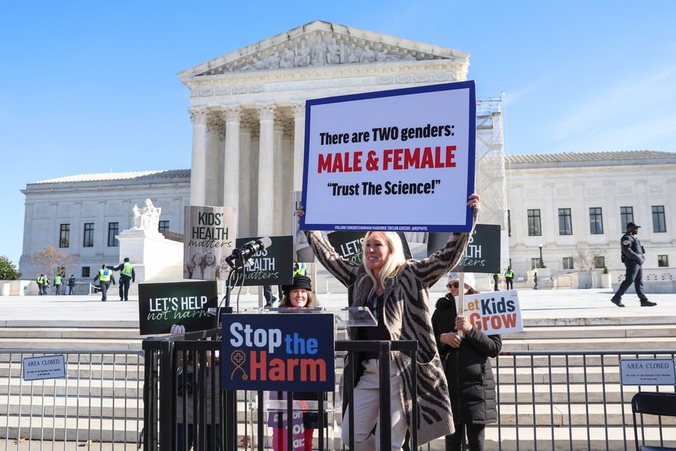 Representative Marjorie Taylor Greene was recently booed while giving a speech during a protest over transgender rights in front of the Supreme Court.