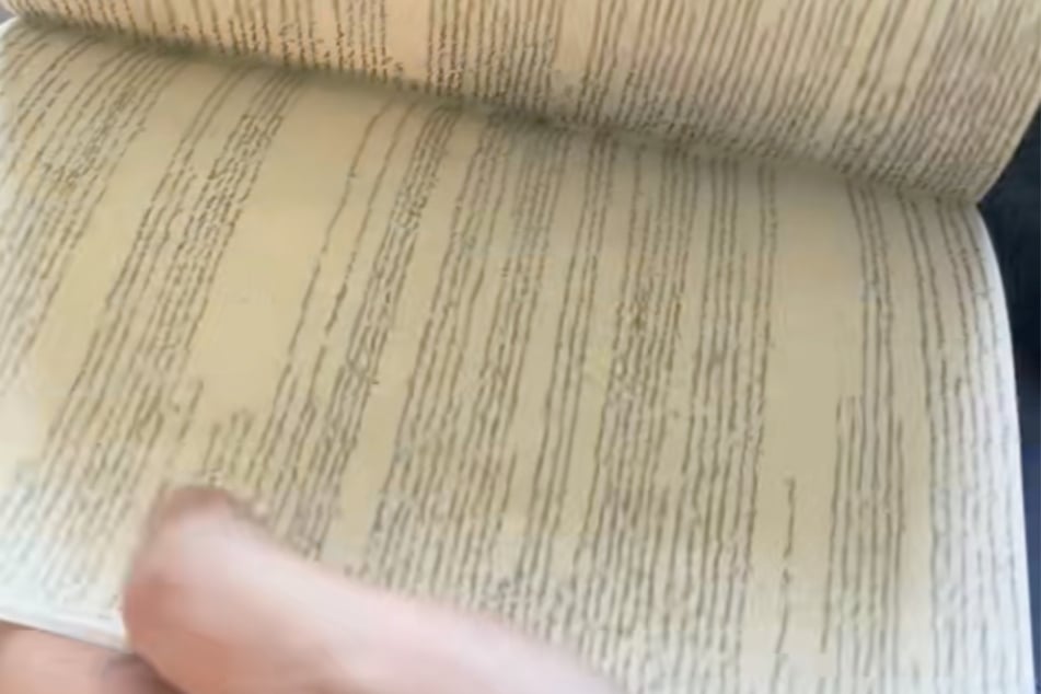 Wer soll diese winzige Schrift lesen können? Niemand! Das scheint Alans Plan zu sein...