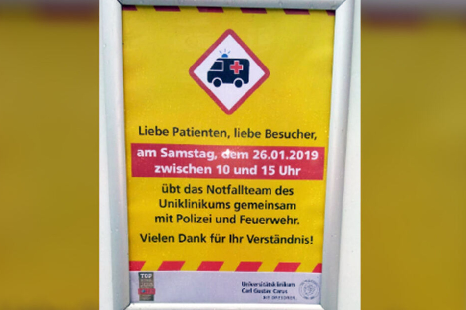 Mit diesem Schild warnte die Klinik die anderen Patienten und Besucher.
