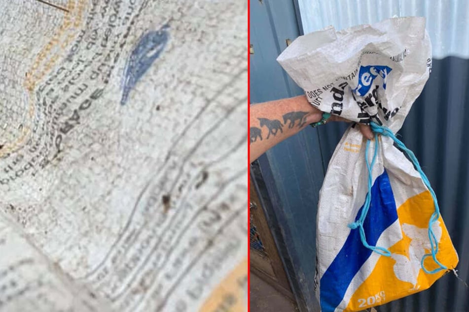 Diesen Sack fand der Australier am Straßenrand.