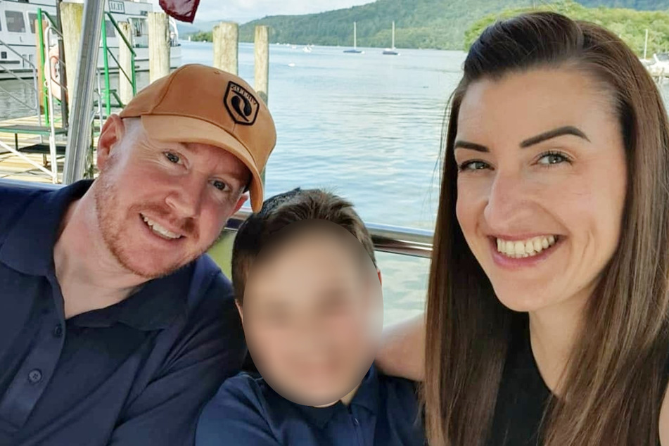 Stacey Flinn (39) auf einem Facebook-Selfie mit Ehemann Paul (40) und ihrem gemeinsamen Sohn (9).