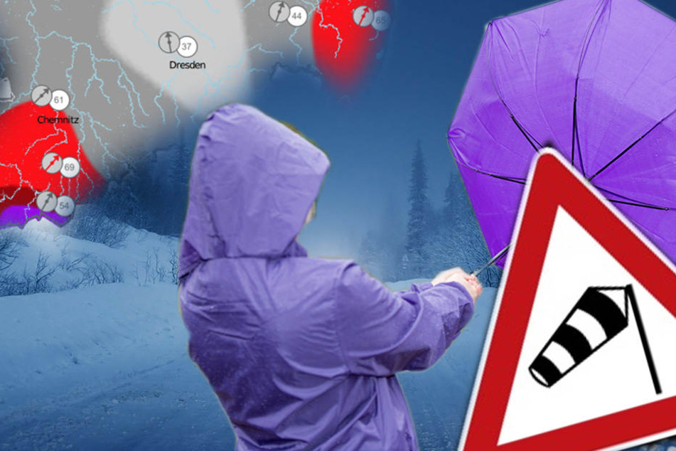 Besonders heftig fegt der Sturm morgen durch Ostsachen und durchs Erzgebirge.