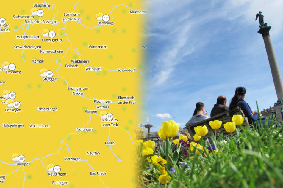 Die Sonne bleibt uns erhalten, aber die Werte klettern erstmal nicht über 20 Grad. (Fotomontage/Symbolbild)